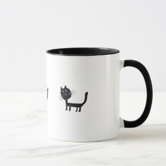 Cute black cat drawing mug