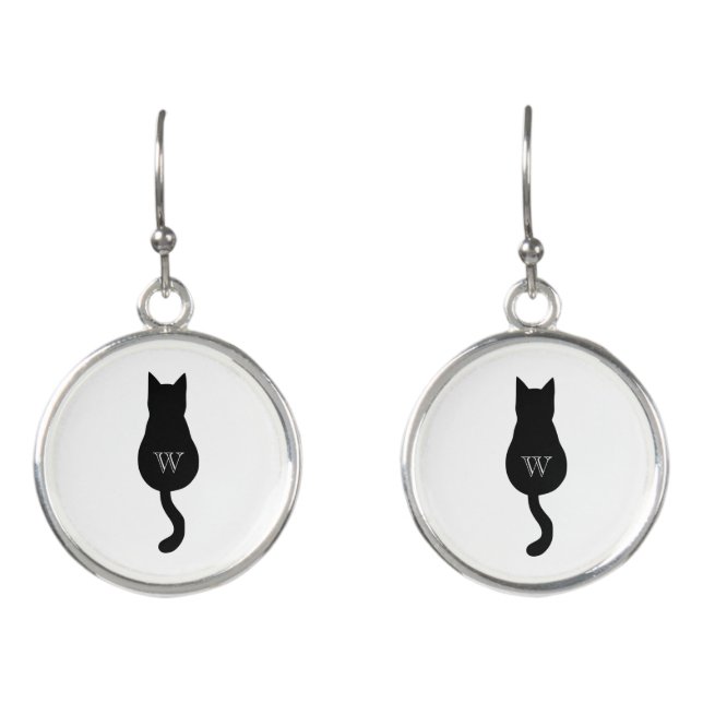 Cute Black Cat Earrings (Front)