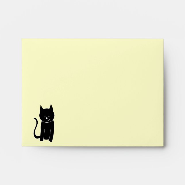 Cute Black Cat Envelope (Front)