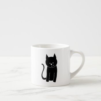Cute Black Cat Espresso Cup by Animal_Art_By_Ali at Zazzle