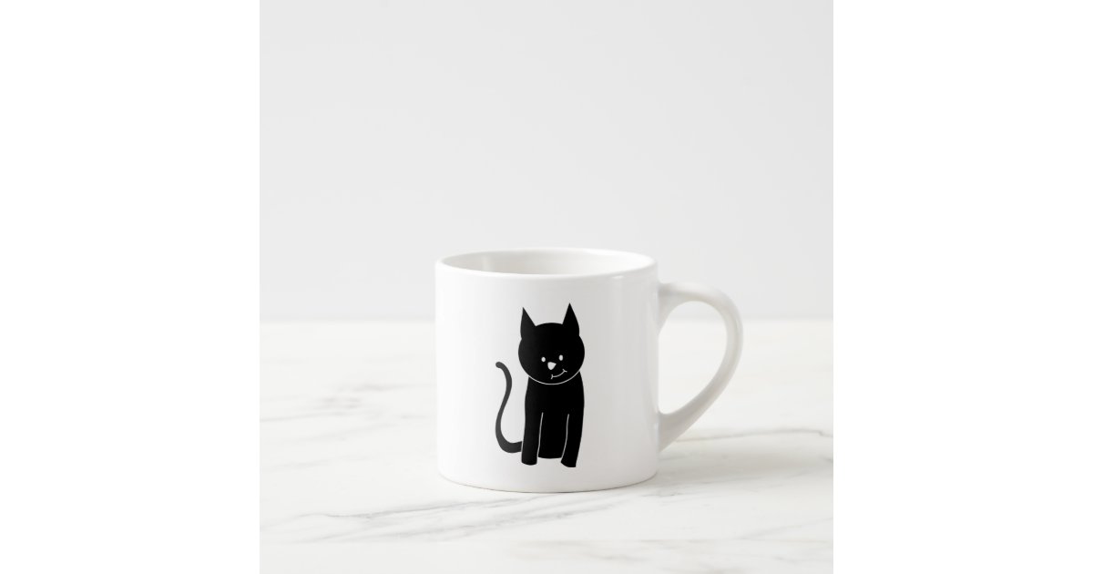 Cute Caricature Cat Espresso Cup, Zazzle