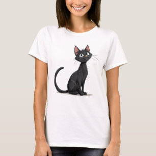 Cute Black Cat Expressing Friendship T-Shirt