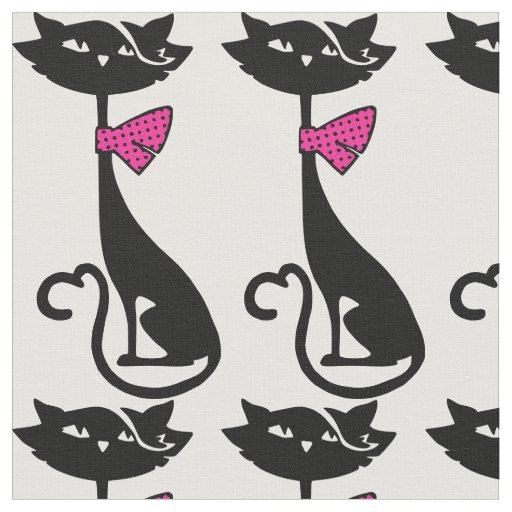 CUTE BLACK CAT FABRIC