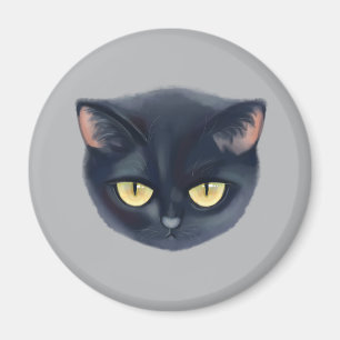 Cute Black Cat Face Magnet