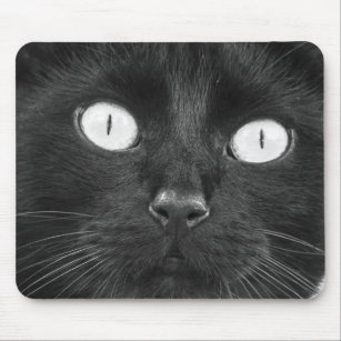 Simple cat Gaming Mouse Pad minimalist black and white