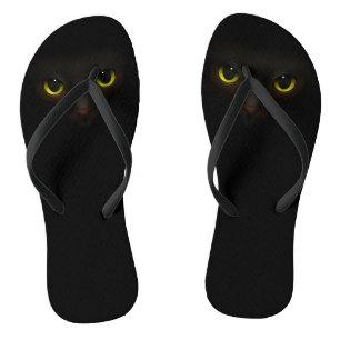 Cute Black Cat Flip Flops