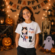 Cute Black Cat Girl Paw Night Halloween
