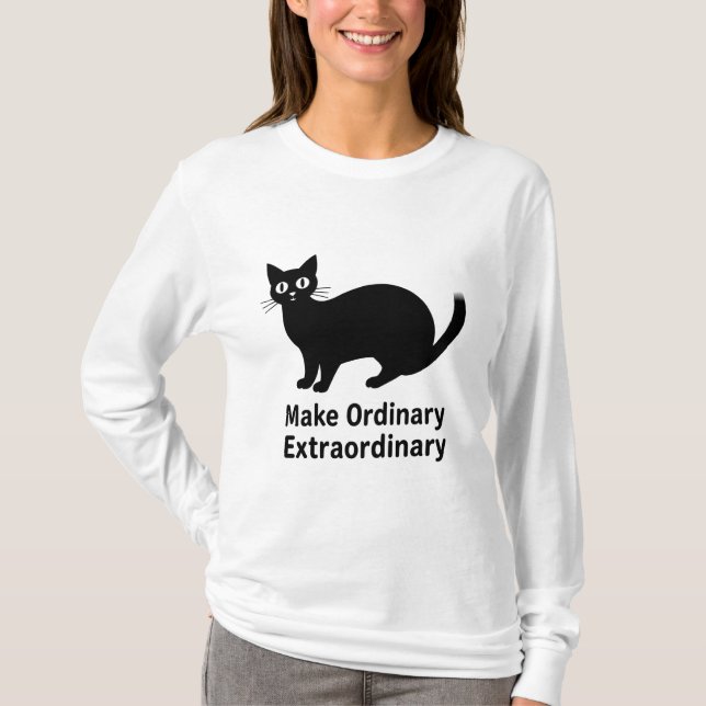 🐈 Cute Black Cat Graphic Everyday 🐈 T-Shirt (Front)
