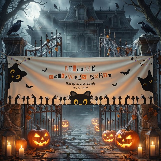 Cute Black Cat Halloween Banner (Creator Uploaded)