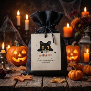 Cute Black Cat Halloween Favor Tags