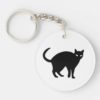 Cute Black Cat Halloween Keychain