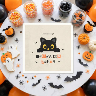 Cute Black Cat Halloween Napkins