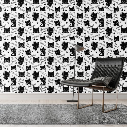 Cute Black Cat Halloween Pattern for Cat Lovers Wallpaper Cute Black Cat Halloween Pattern for Cat Lovers Wallpaper