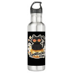 Cute Black Cat Halloween Pumpkin Oversized T-Shirt Stainless Steel Water Bottle