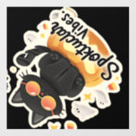 Cute Black Cat Halloween Pumpkin Oversized T-Shirt Wall Decal