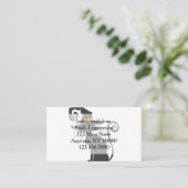 Cute black cat in a witch hat - Choose background Business Card (Standing Front)