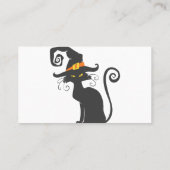 Cute black cat in a witch hat - Choose background Business Card (Back)