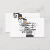 Cute black cat in a witch hat - Choose background Business Card (Front/Back)