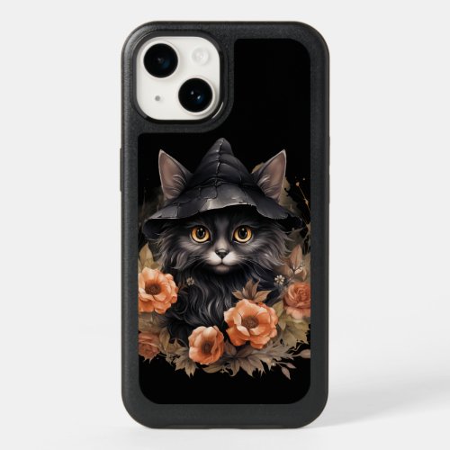 Cute Black Cat in a Witchs Hat OtterBox iPhone 14 Case