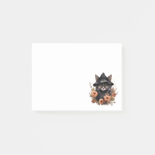 Cute Black Cat in a Witchs Hat Post_it Notes
