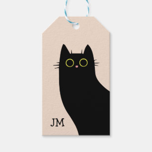 Cute black cat in Mid Century style Gift Tags