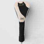 Cute black cat in Mid Century style Golf Head Cover