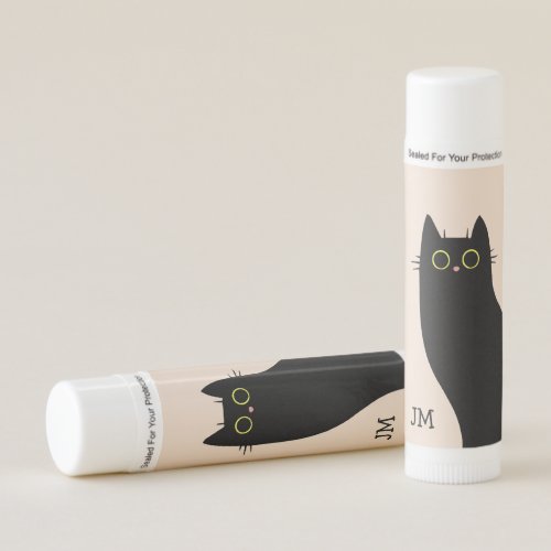 Cute black cat in Mid Century style Lip Balm