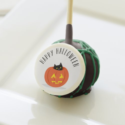 Cute Black Cat Jack O Lantern Halloween Cake Pops