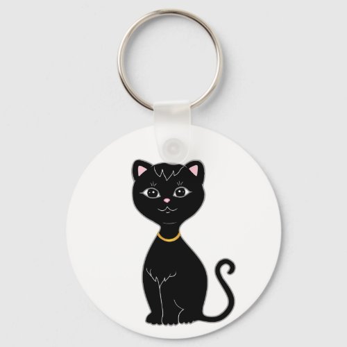 Cute Black Cat Keychain