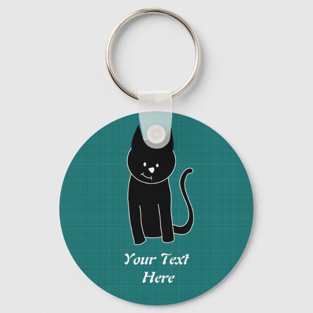 Cute Black Cat Keychain (Front)