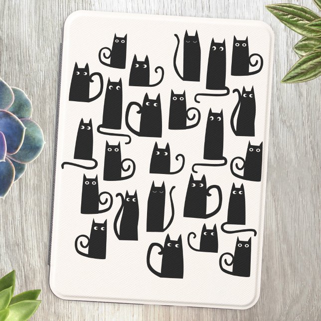 Cute Black Cat Kindle Cover (Fun black cat animal lover Kindle case or cover for bookworms.)