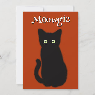 Cute Black cat kitten, spooktacular fun Halloween Invitation