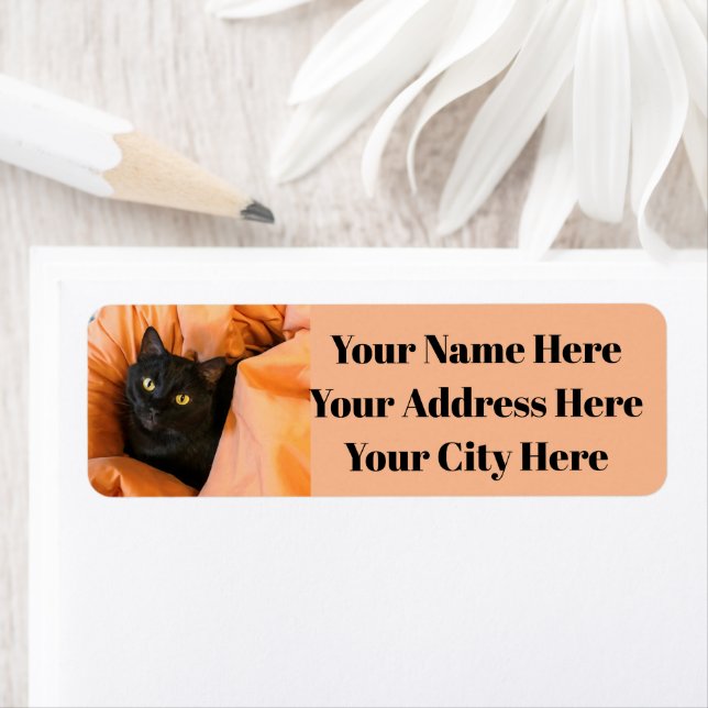 Cute Black Cat Label (Insitu)