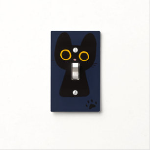 Cute Black Cat Light Switch Cover