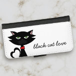Cute Black Cat Love White Wallet Phone Case For Samsung Galaxy S5<br><div class="desc">My little black cat loves dual purpose things such as a mouse that is both a toy and a snack so she really likes this wallet and phone case in one. You can add the name of your cat (or even yours)</div>