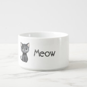 Cute Black Cat Meow Bowl