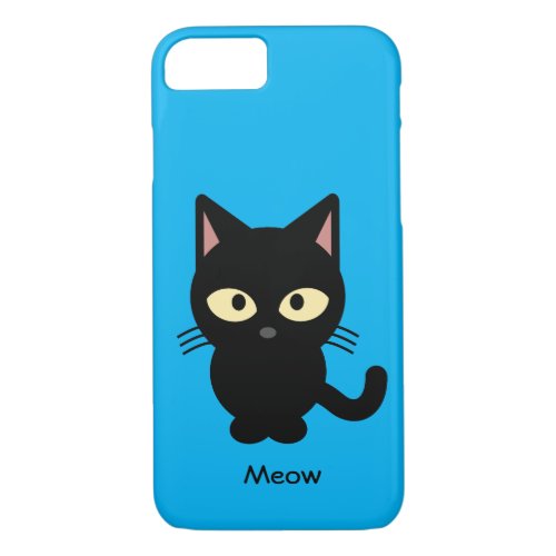 Cute black cat meow cartoon iPhone 87 case