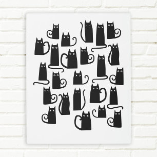 Cute Black Cat Metal Print