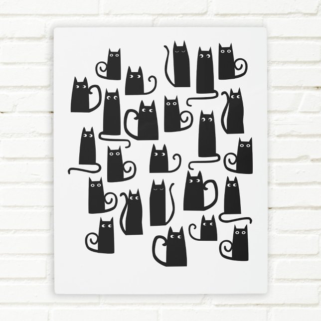 Cute Black Cat Metal Print (Creator Uploaded)