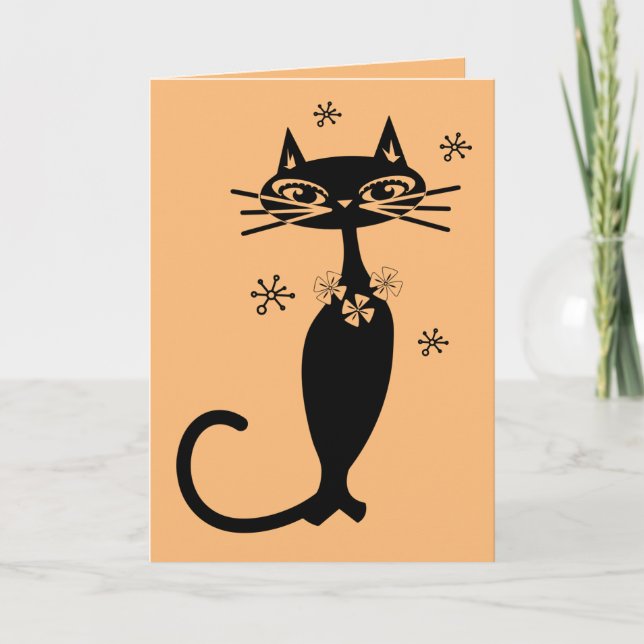 CUTE BLACK CAT MOTHER'S DAY CARD (Front)
