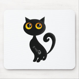 Cute Black Cat Mouse Pad