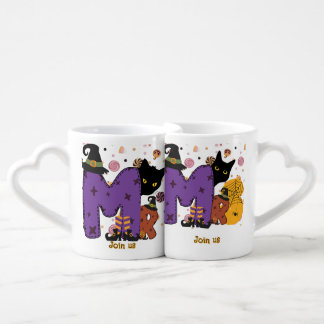 Cute Black Cat Mr & Mrs Mug Set -Couple coffee Mug