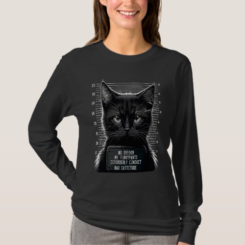 Cute Black Cat Mugshot Catnip made Me Do It  Cat T_Shirt
