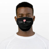Cute Black Cat Nose Adult Cloth Face Mask (Worn)