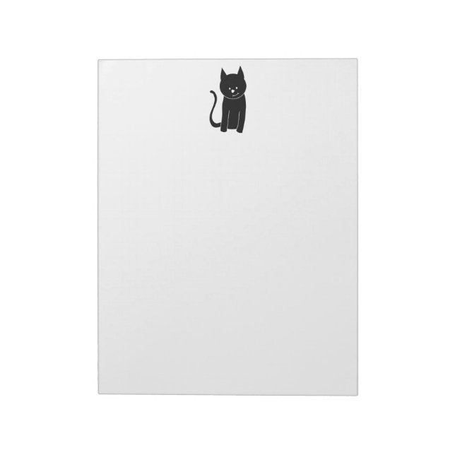 Cute Black Cat Notepad (Rotated)