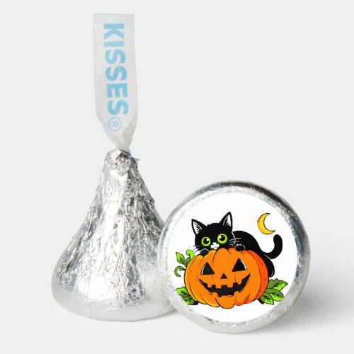 Cute Black Cat on Halloween Jack-O'-Lantern Pumpki Hershey®'s Kisses®