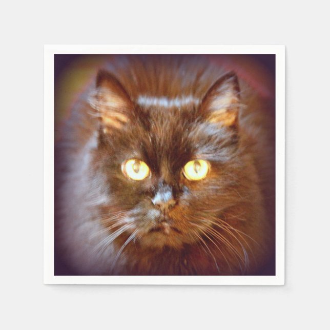 cute black cat paper napkins (Front)