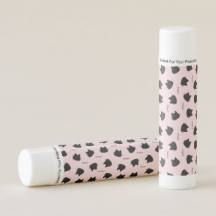 Cute Black Cat Pattern Pink Meow Kitty Lip Balm
