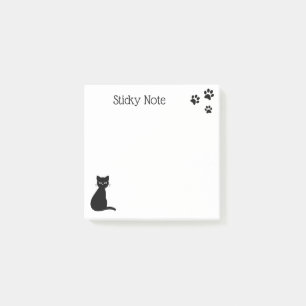 Cute Black Cat Paws Custom Text Post-it Notes