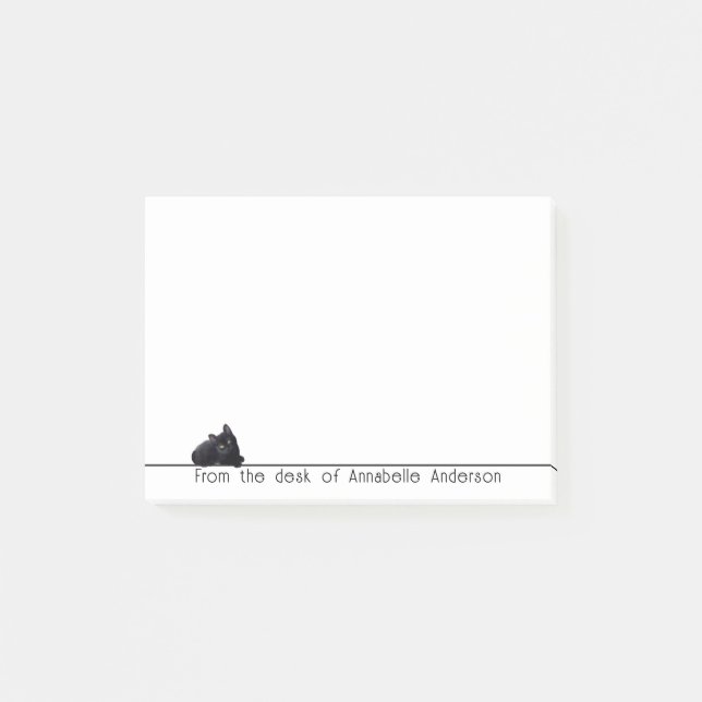 Cute Black Cat Personalize Notes (Front)